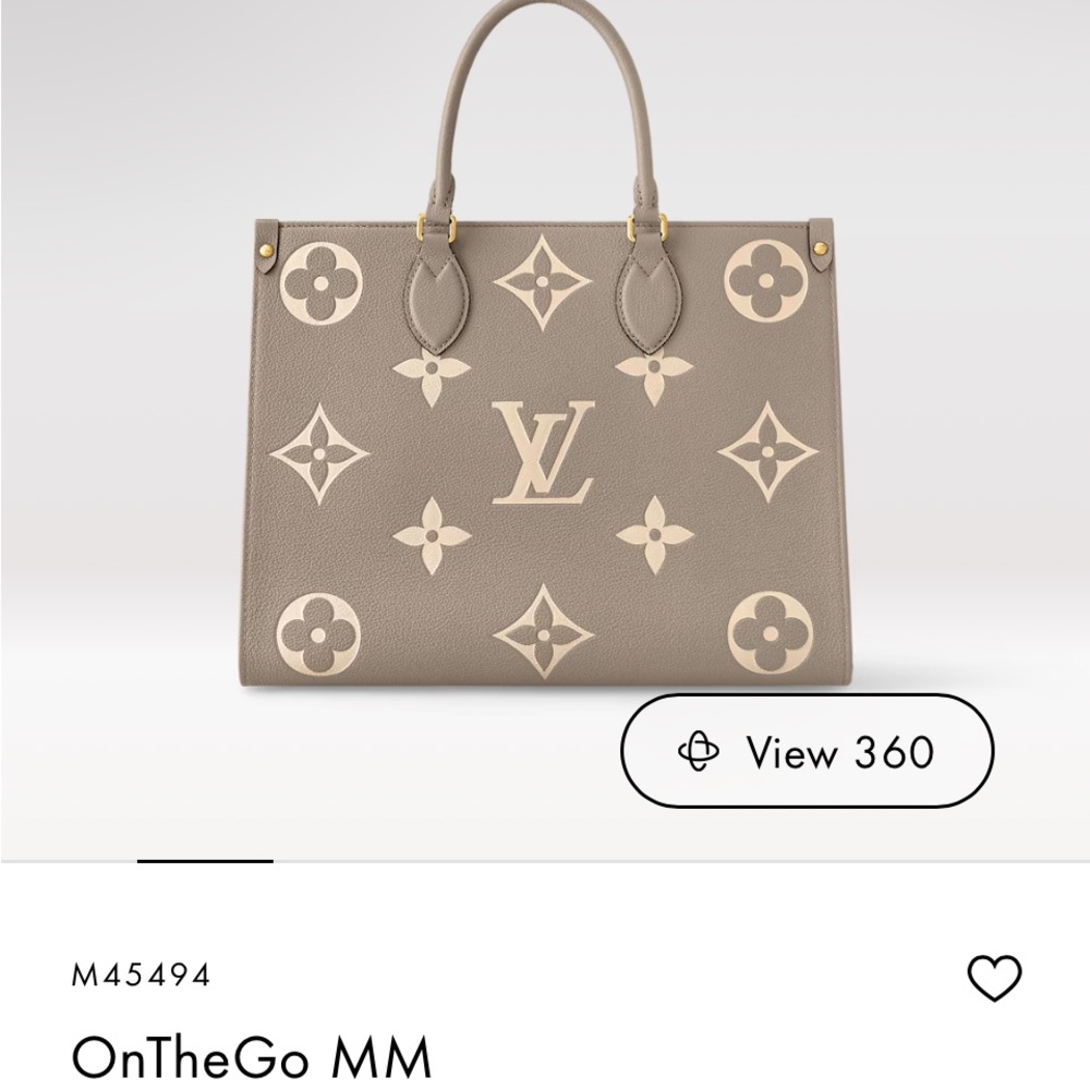 Louis Vuitton Gray and Cream Tote with Monogram Pattern